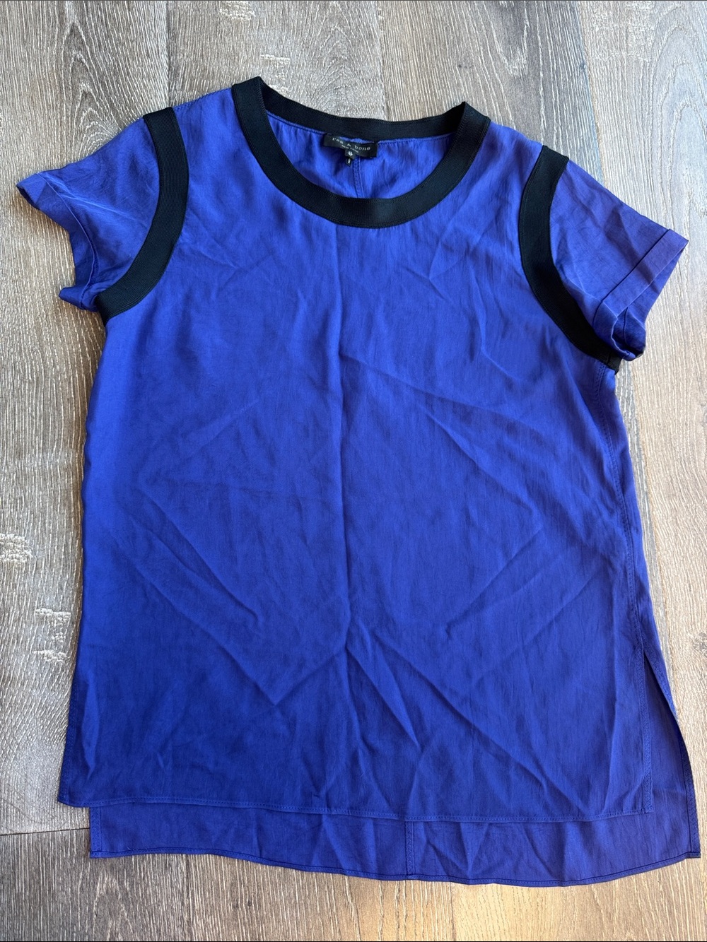 rag & bone Royal Blue Blouse with Black Trim 0620